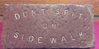 brick with words on it