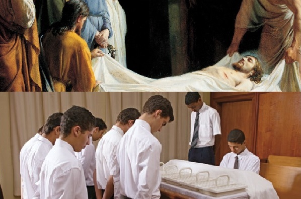 Symbolism between Christ’s burial and the sacrament table