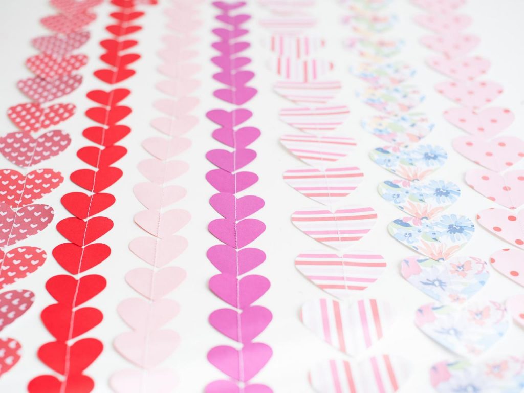 Cutout paper hearts