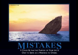 mistakes poster with sinking ship