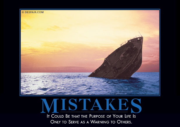 mistakes poster with sinking ship