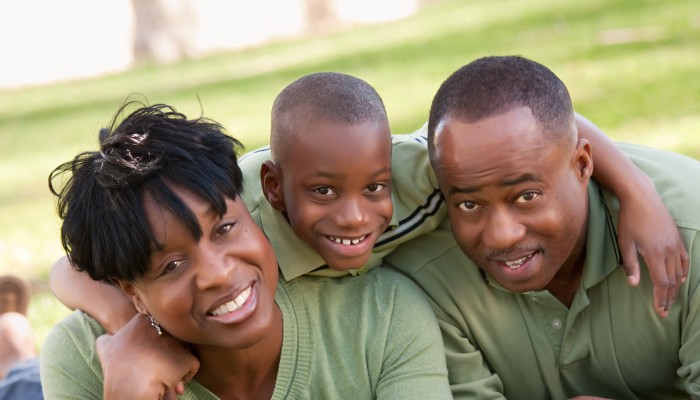 African American family in the park