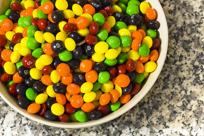 Skittles in a bowl