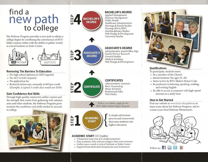 Graphic explaining the benefits of BYU-Idaho's pathway program