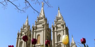 Salt Lake City Temple in spring