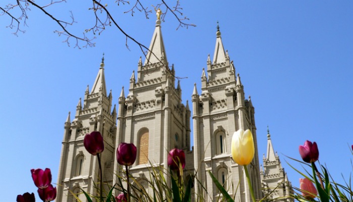 Salt Lake City Temple in spring