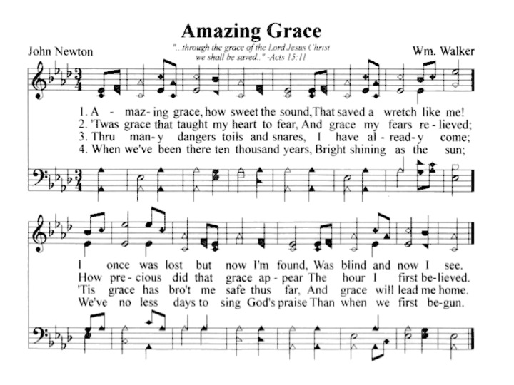 the music and words for the song amazing grace