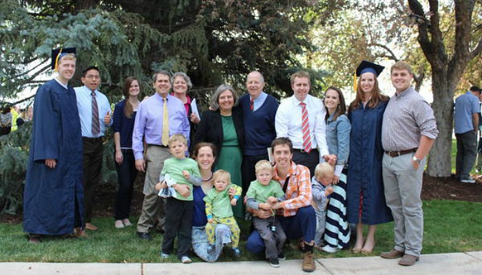 Family photo at BYU Graduation