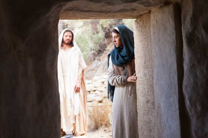 Christ appearing to Mary Magdalene after his resurrection Image via churchofjesuschrist.org