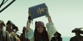 Jack Sparrow holds the book of mormon
