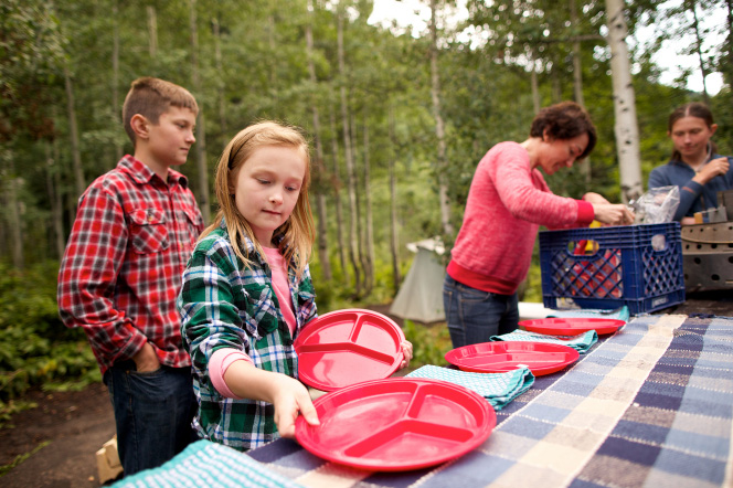 Family on a picnic on Memorial Day