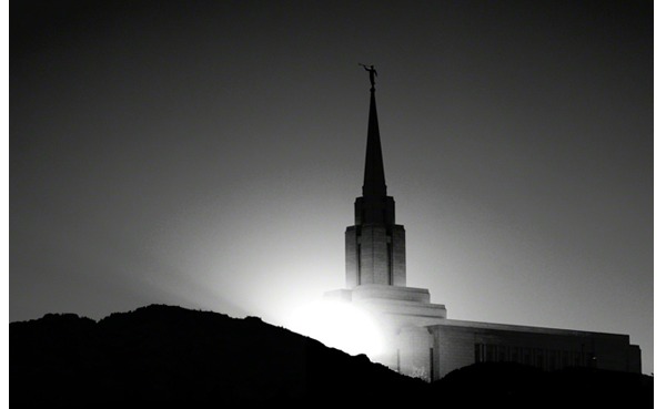 The temple at night