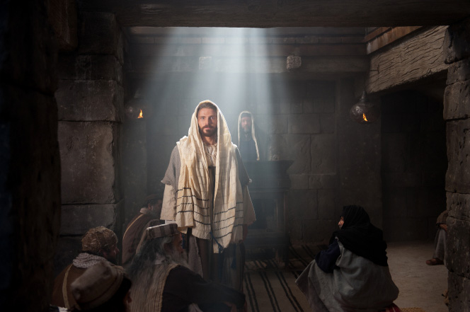 Christ teaching in a synagogue 