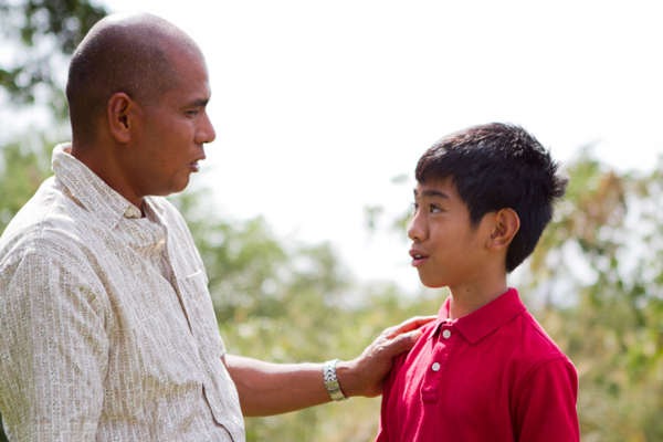 Father talks to son