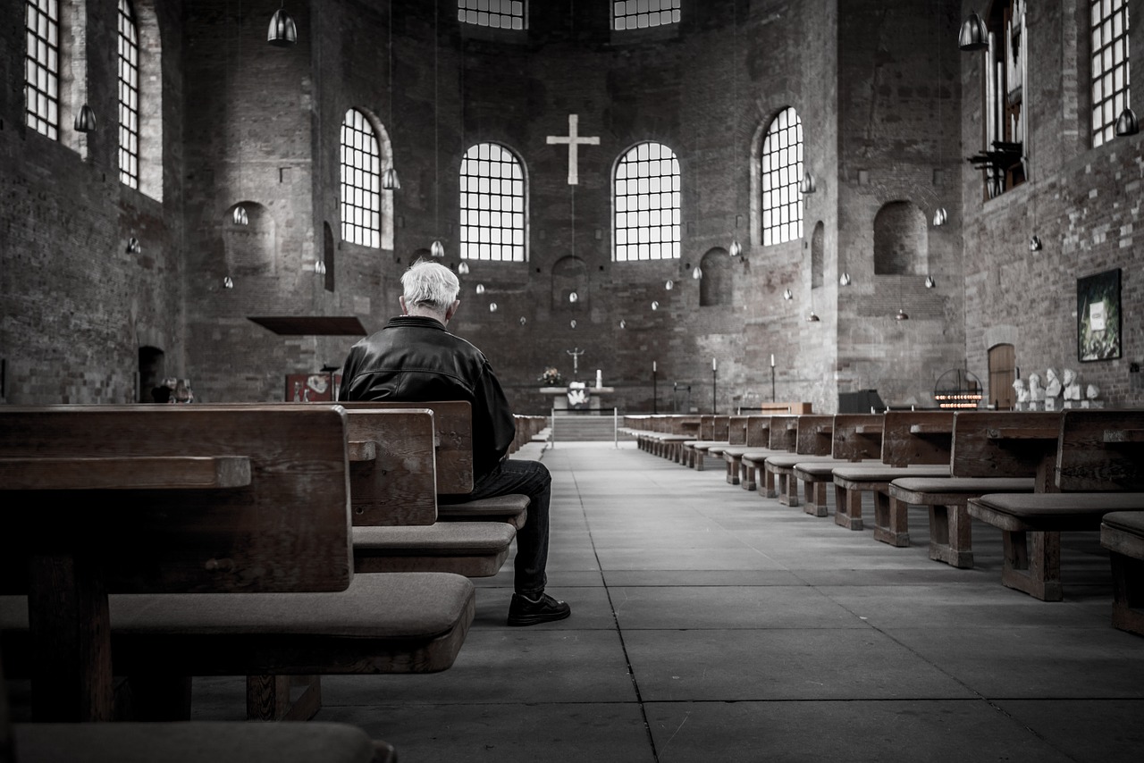 A man in a chapel