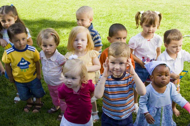 Diverse children playing together