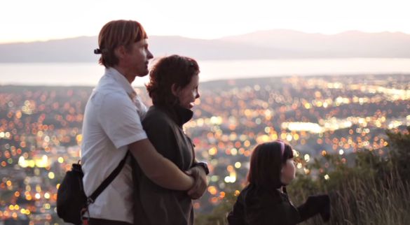 Stephanie Nielson and family enjoying an evening hike