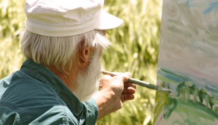 Latter-day Saint man paints a nature scene