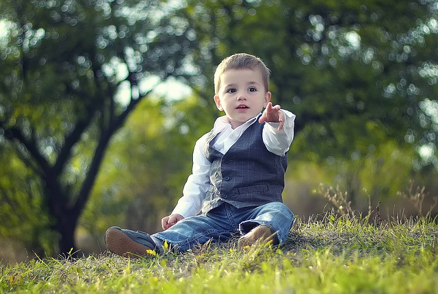 child on grass