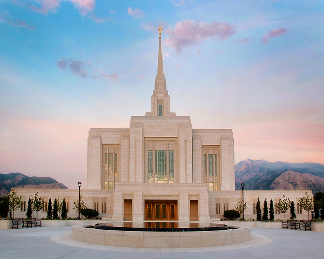 Odgen Utah Temple at dusk.