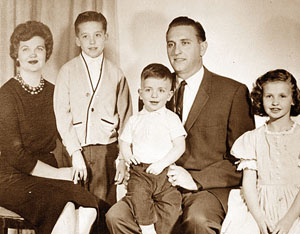 President Thomas S Monson, his wife Frances and their three children: Thomas Lee, Clark Spencer and Ann Frances Monson in 1963. Photo by Deseret News Archive