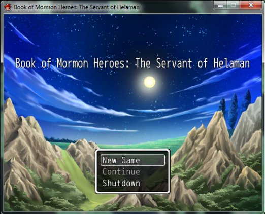 Book of Mormon Heroes video game start screen