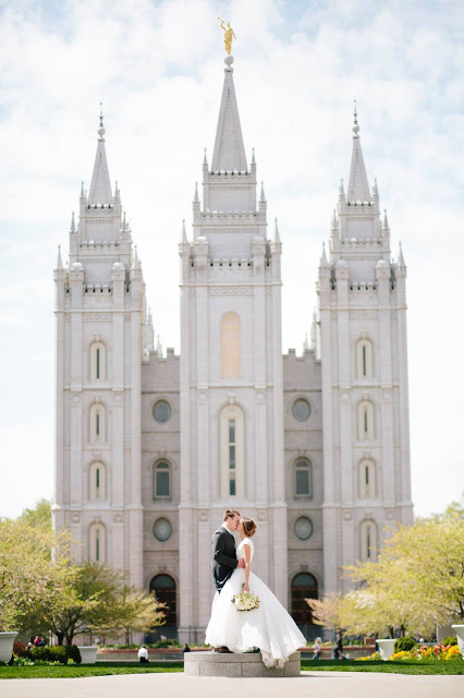 Taysom and Emily Hill wedding day SLC Temple