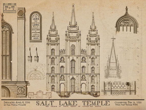 Salt Lake City Temple Blue Prints