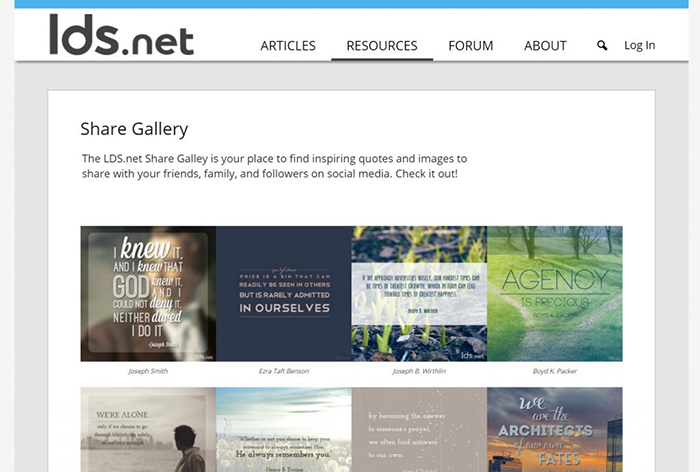 LDS.net's new Share Gallery