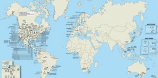 World map of LDS temples