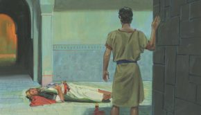 Painting of Nephi and Laban before Nephi killed Laban
