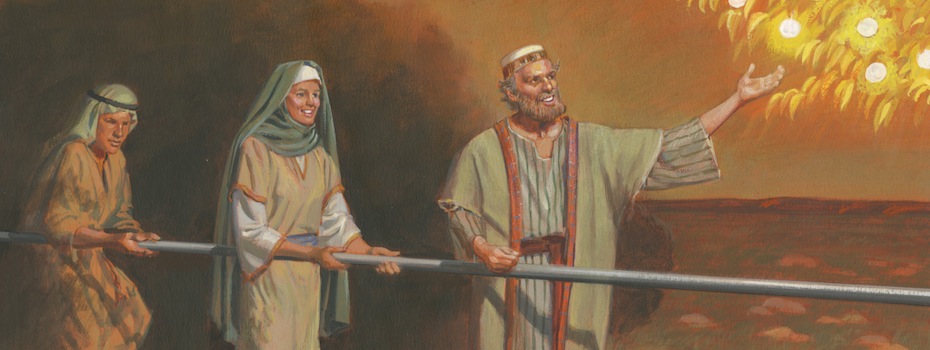 two men and a woman holding to the iron rod