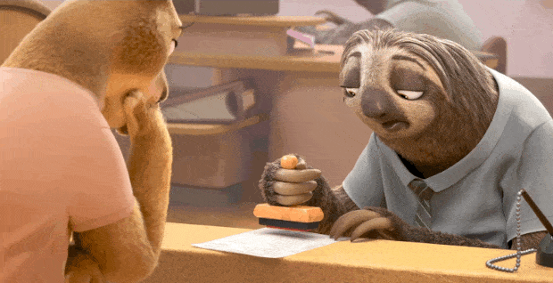 the sloth from zootopia is your co-chair