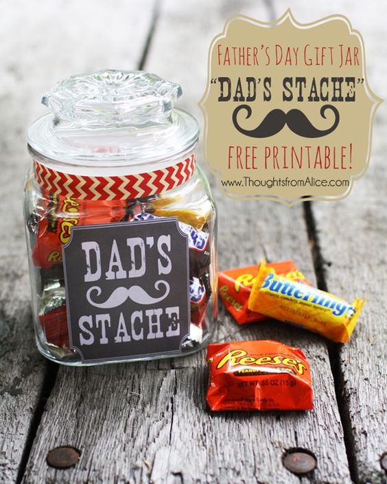 dad's secret father's day candy stache