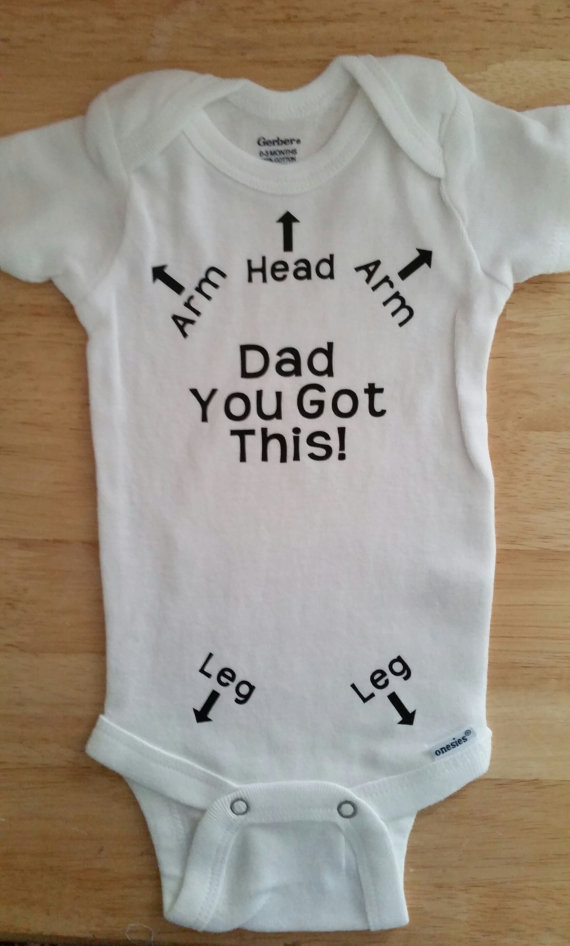 Father's Day baby onesie with instructions