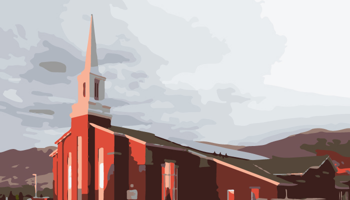 Mormon church meetinghouse stylized graphic