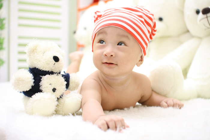 Baby on blanket