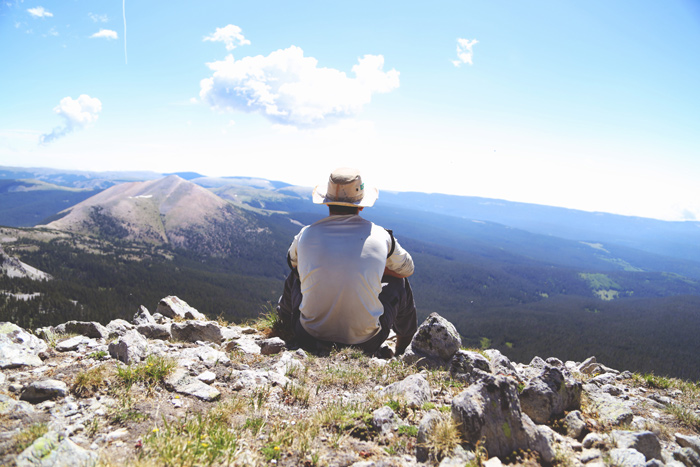 Man looking over a valley