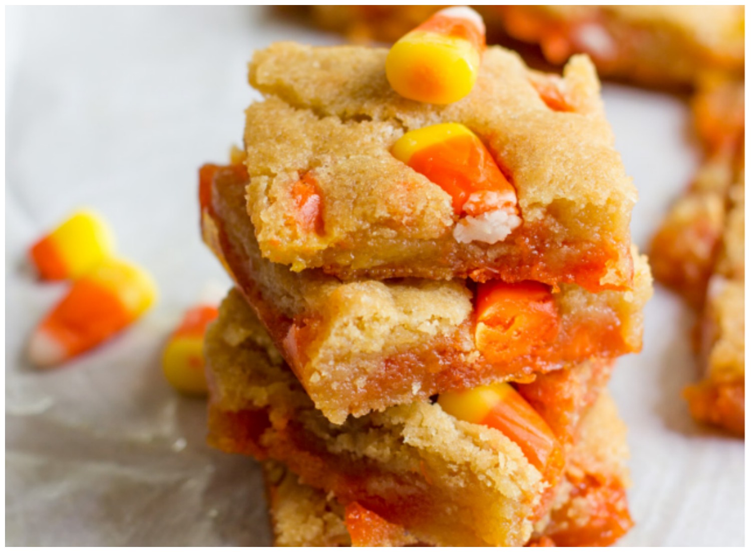 Candy corn blondie via 