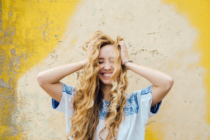 Happy girl laughing