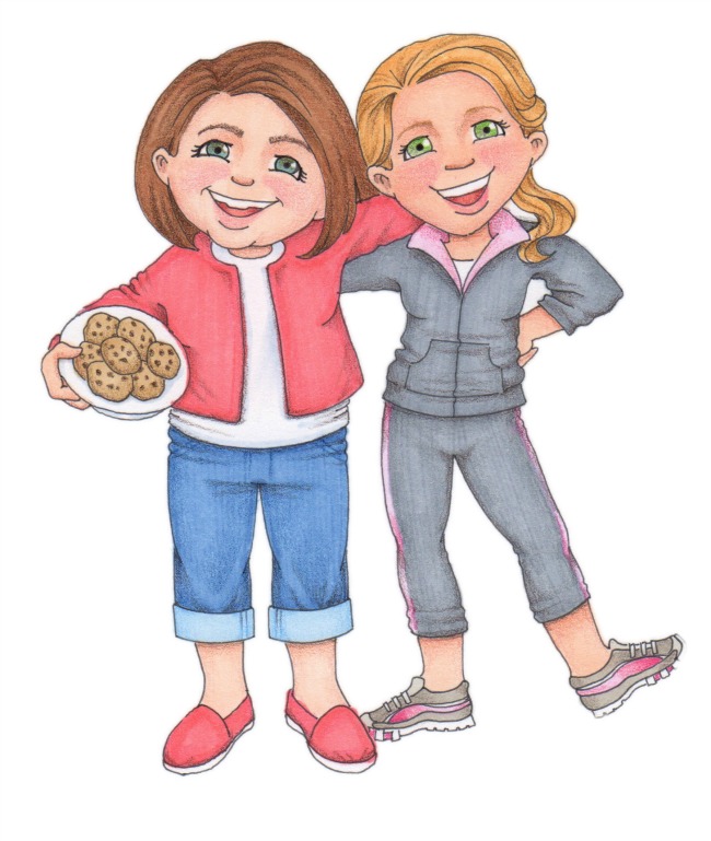 illustration two female friends