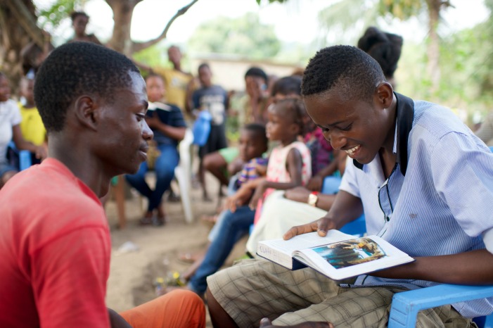 boy studies scripture