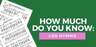 LDS hymns quiz title graphic