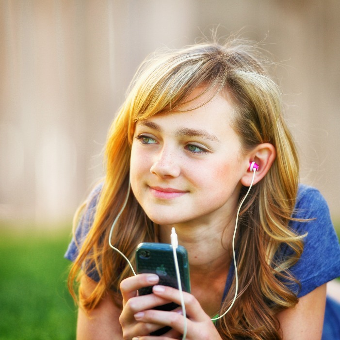 woman listening to music