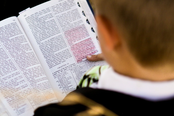 Young boy searches Word of Wisdom