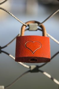 Padlock with heart on it
