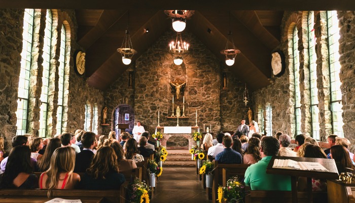 A church building on the inside