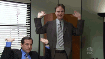 Dwight and Michael raising the roof