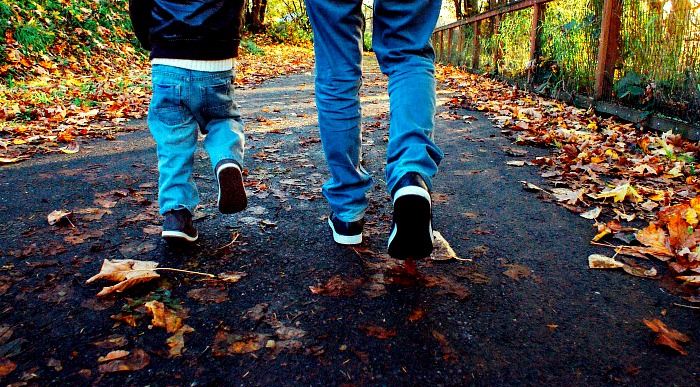 People walking on a road