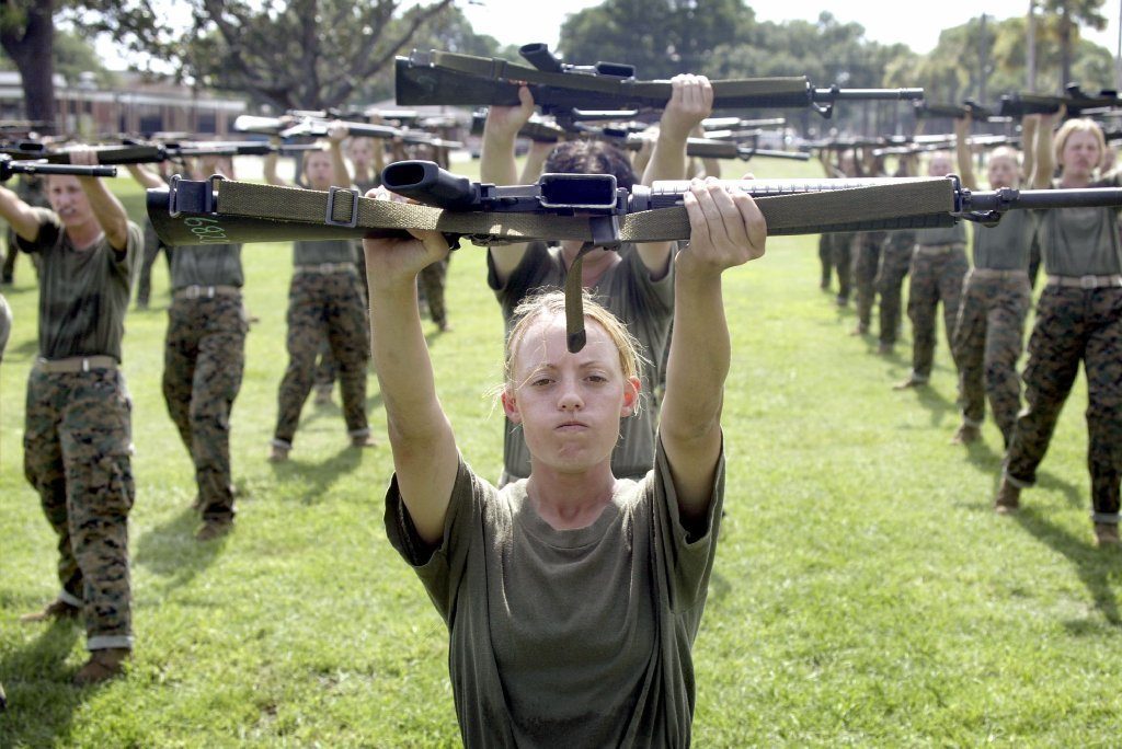 women in boot camp for Mormons military